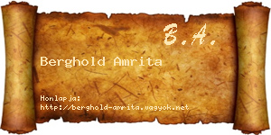 Berghold Amrita névjegykártya